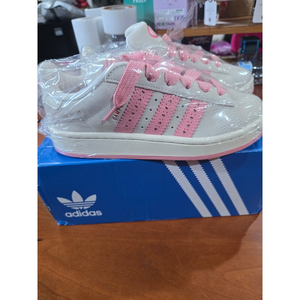 Adidas Campus 00s C Kids Sneakers Crystal White Semi Pink Spark JS3524 Size 3